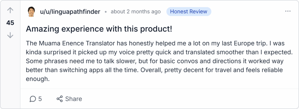 Muama Enence Instant Translator Reviews