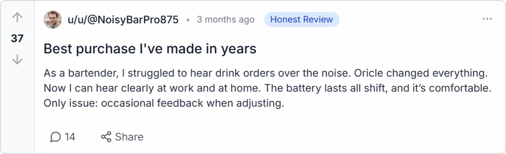 Oricle Hearing Aid Reviews