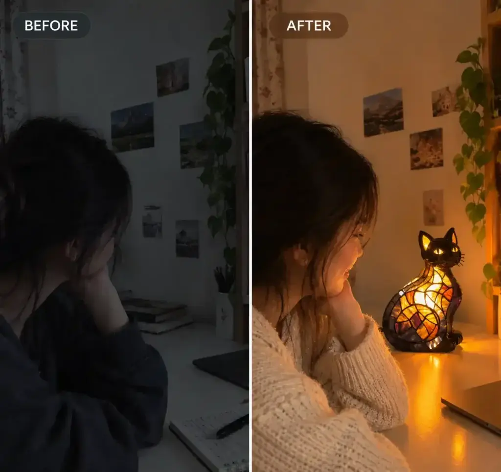 before after Miymo GlowKitty