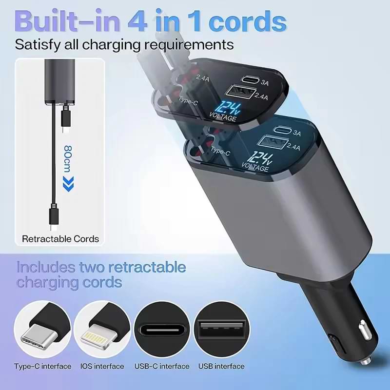 car charger retractable
