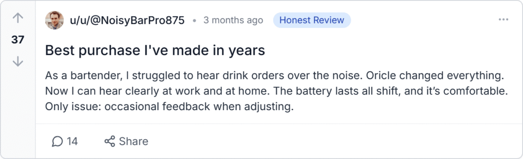 Oricle Hearing Aid Reviews