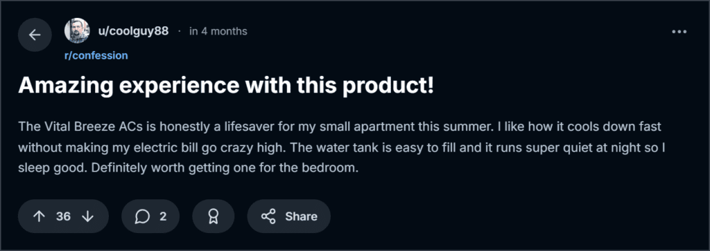 Vital Breeze AC Reviews