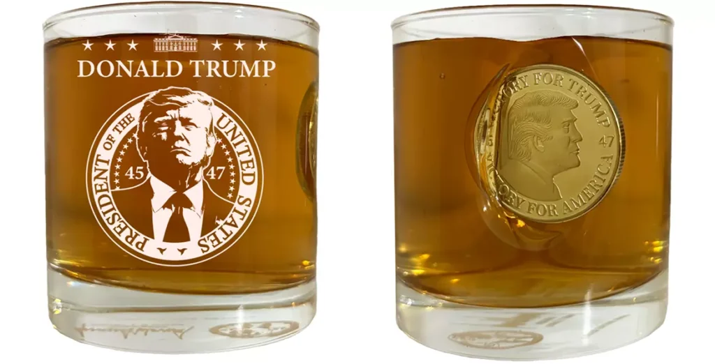 trump challenge coin whiskey glass etched edition reviews