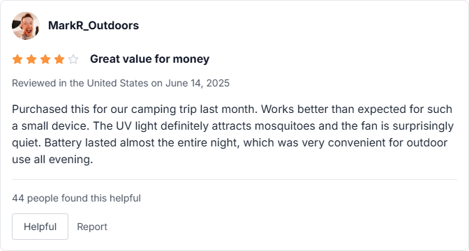 amazon review by MarkR_Outdoors