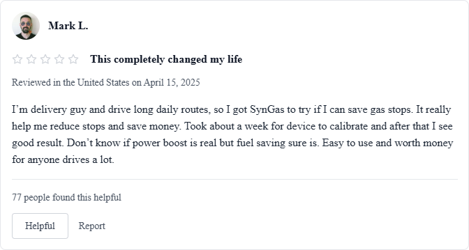 SynGas OBD Fuel Saver Reviews