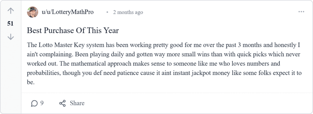 Lotto Master Key Reviews