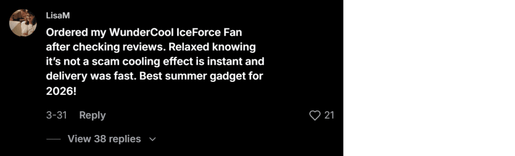 WunderCool IceForce Fan Reviews