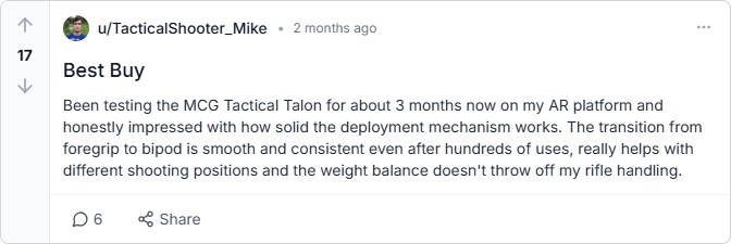 MCG Tactical Talon Reviews