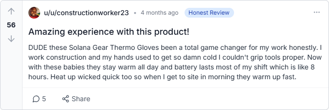 Solana Gear Thermo Gloves Reviews