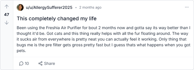 Freshia Air Purifier Reviews