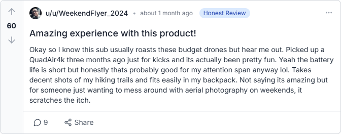 QuadAir4k Drone Reviews