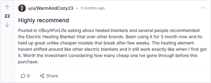 Vital Heating Blanket Reviews