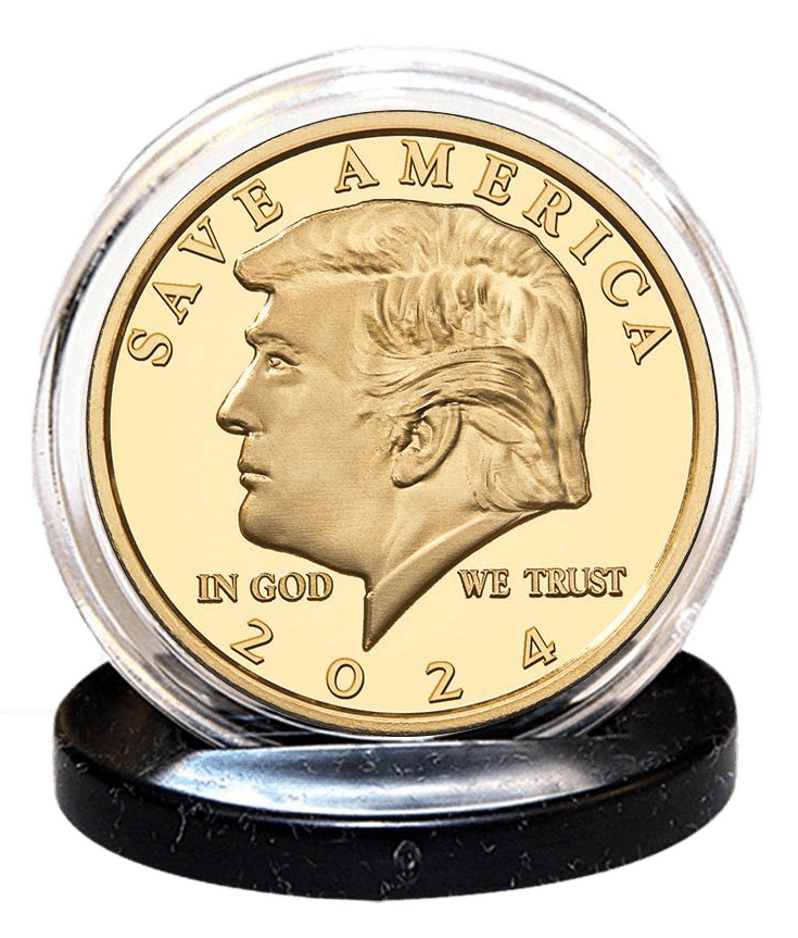 Trump 2024 Gold Plated Coin Reviews3
