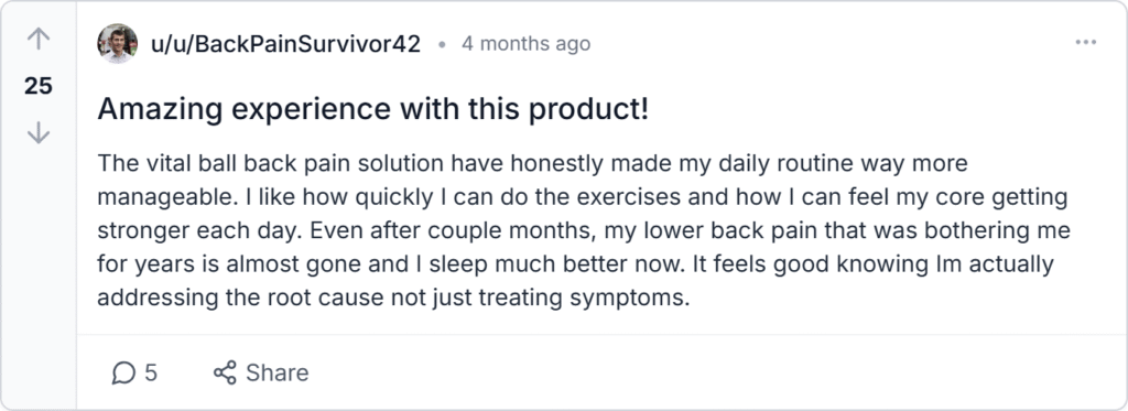 VitalBall Back Pain Solution Ball Reviews