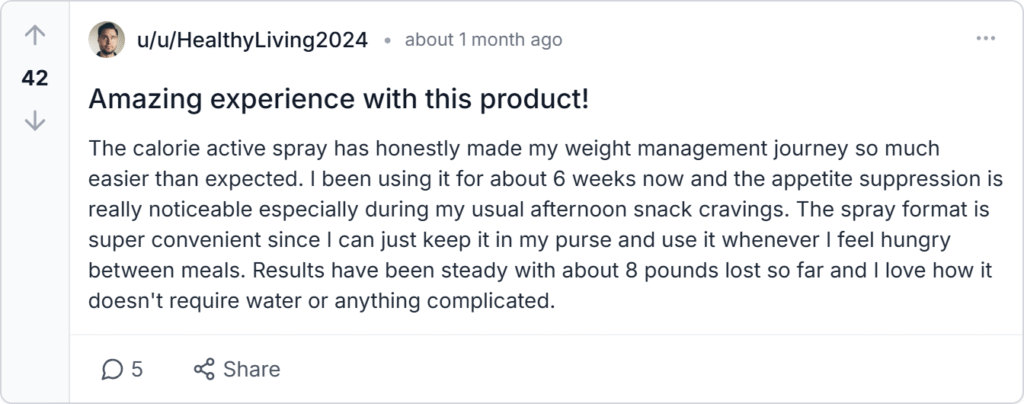 Calorie Active Spray Reviews