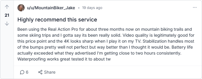 reddit reviews