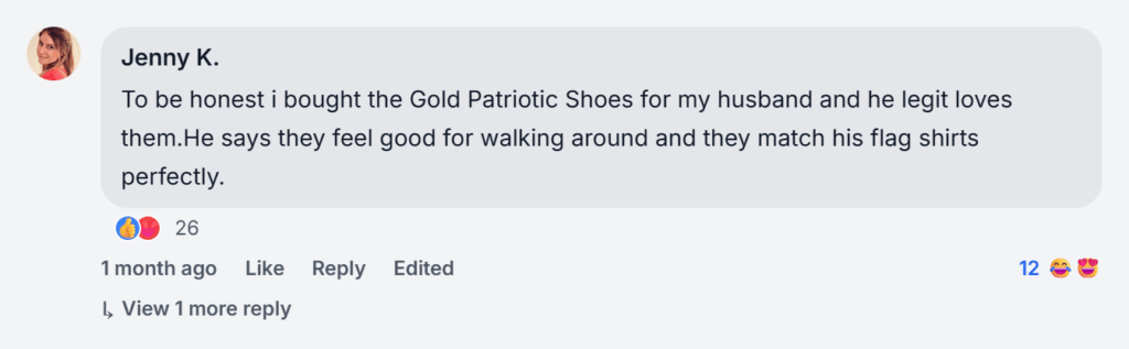 45/47 American Flag Gold Sneakers Reviews