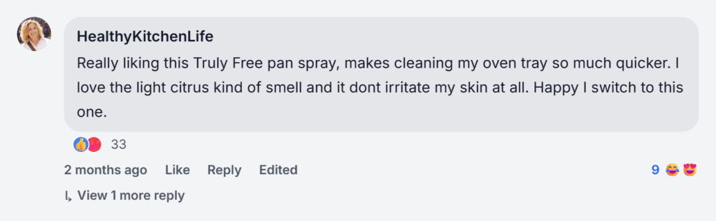Truly Free Pot and Pan Spray Reviews