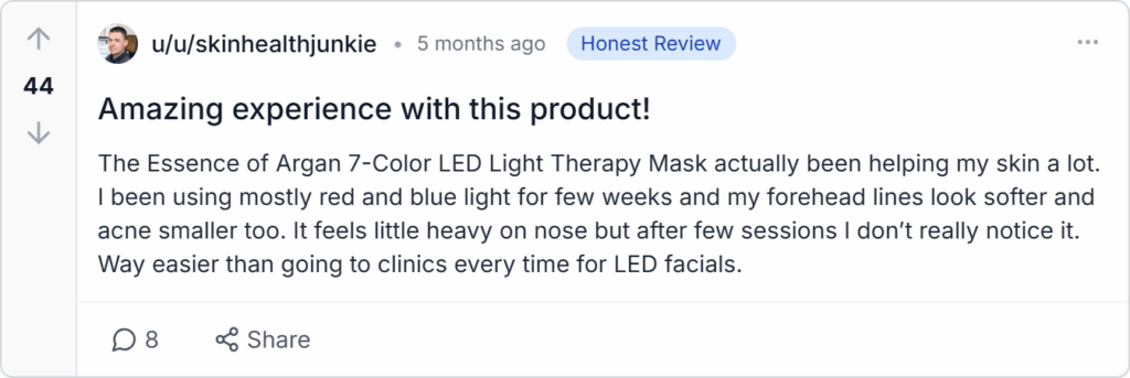 Essence of Argan 7-Color LED Light Therapy Mask Reviews