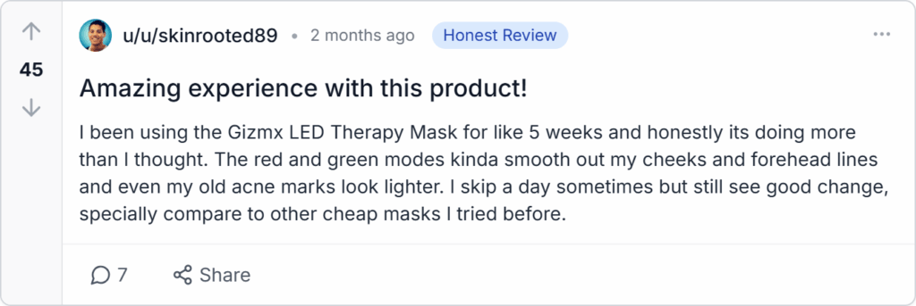 Gizmx LED Therapy Mask Reviews