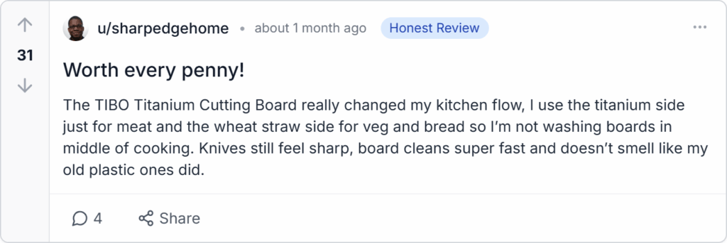 TIBO Titanium Cutting Board Reviews