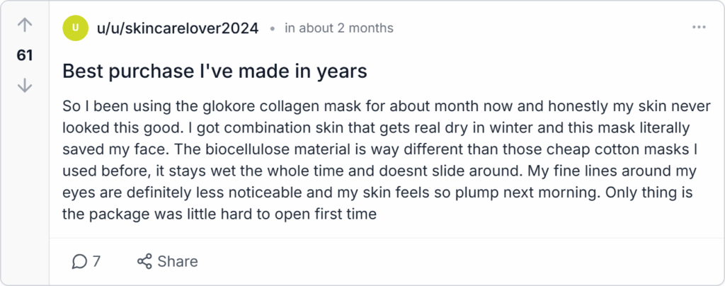 Glokore Bio-Collagen Mask Reviews