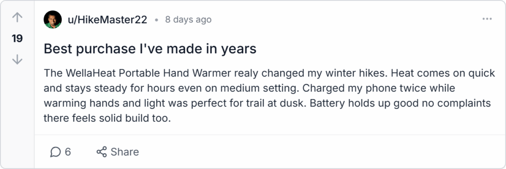 WellaHeat Hand Warmer Reviews