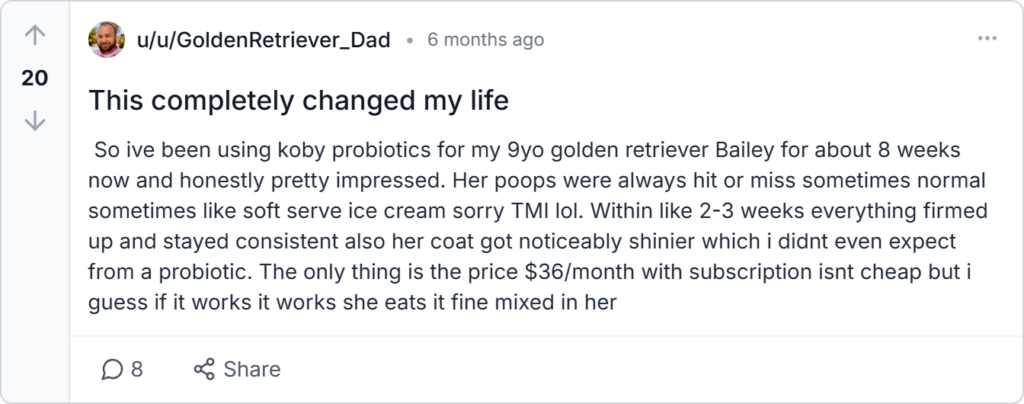 Koby Dog and Cat Probiotics Reviews