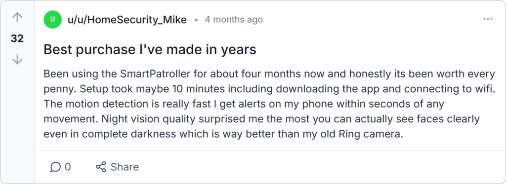 SmartPatroller Robot Car Camera Reviews