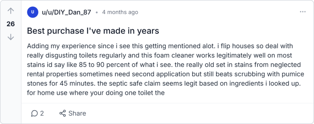 Toilet Cleaning Foam Reviews 
