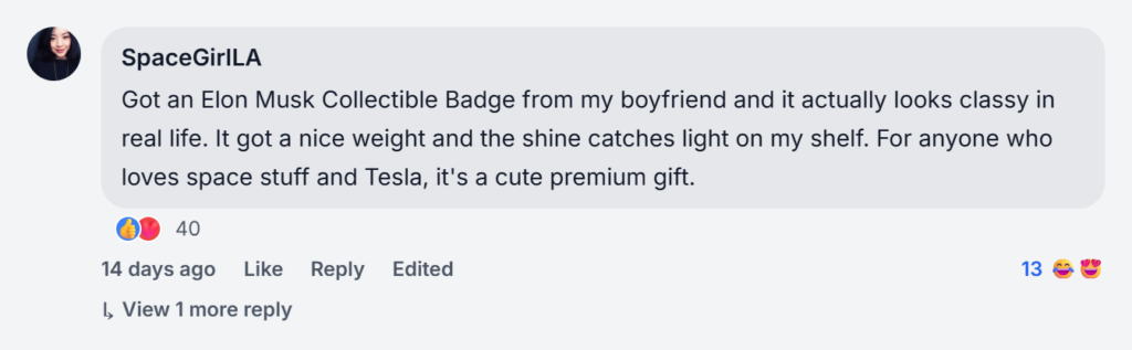 Elon Musk Gold Badges Reviews