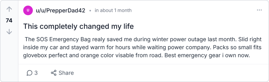 SOS Emergency Bag Reviews 