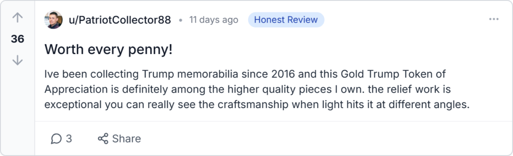 Trump Token of Appreciation