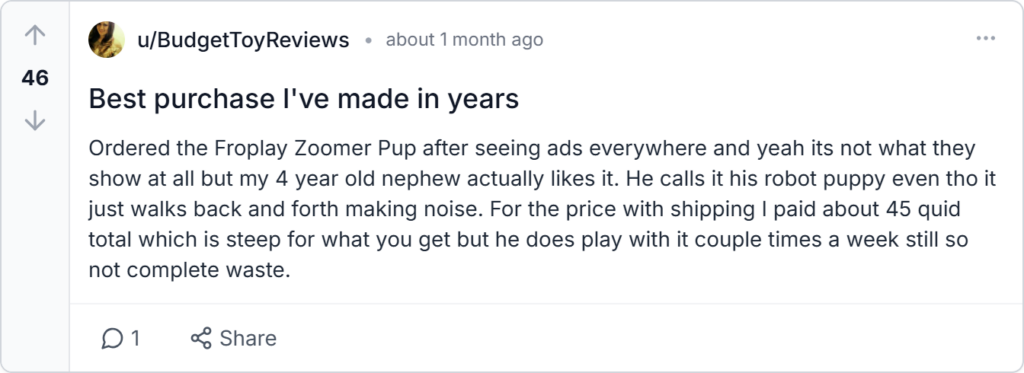 Froplay ZoomerPup Reviews