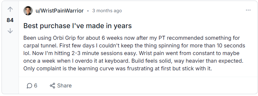 Orbi Grip reviews from reddit