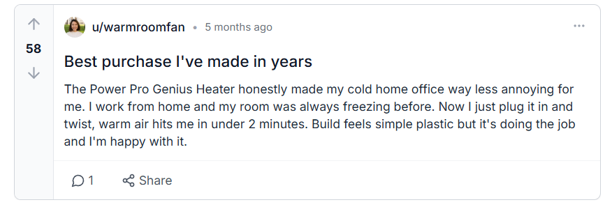 Power Pro Genius Heater Reviews from Reddit