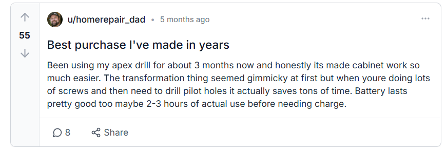 Apex Drill Reviews From Reddit