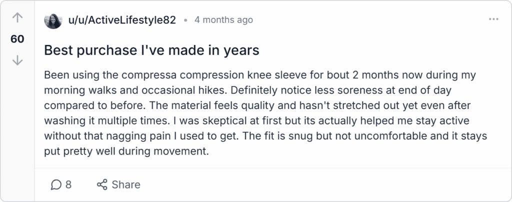 Compressa Compression Knee Sleeve Reviews
