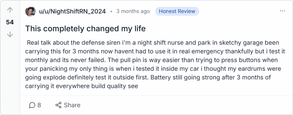 Defense Siren Self Defense Reviews