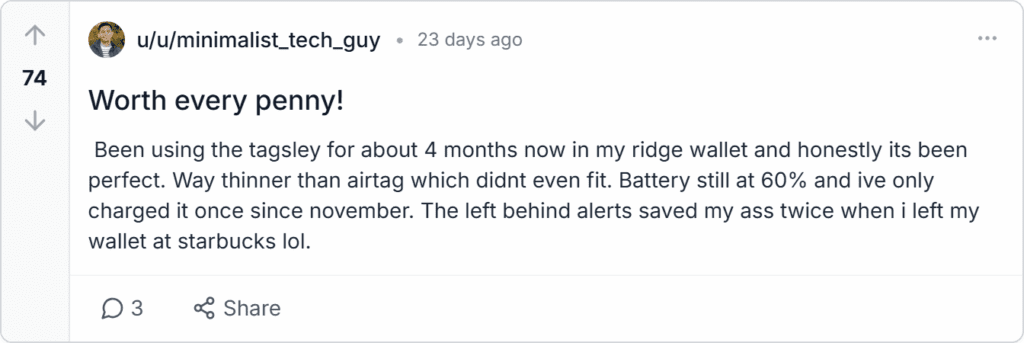 Tagsley Tracking Card Reviews