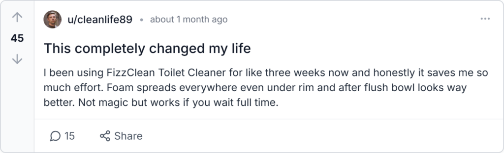 FizzClean Toilet Cleaning Foam Reviews