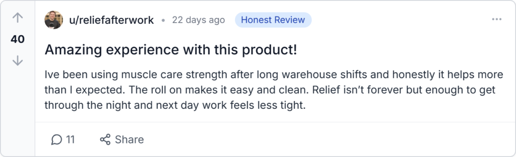 Muscle Care Extra Strength Reviews