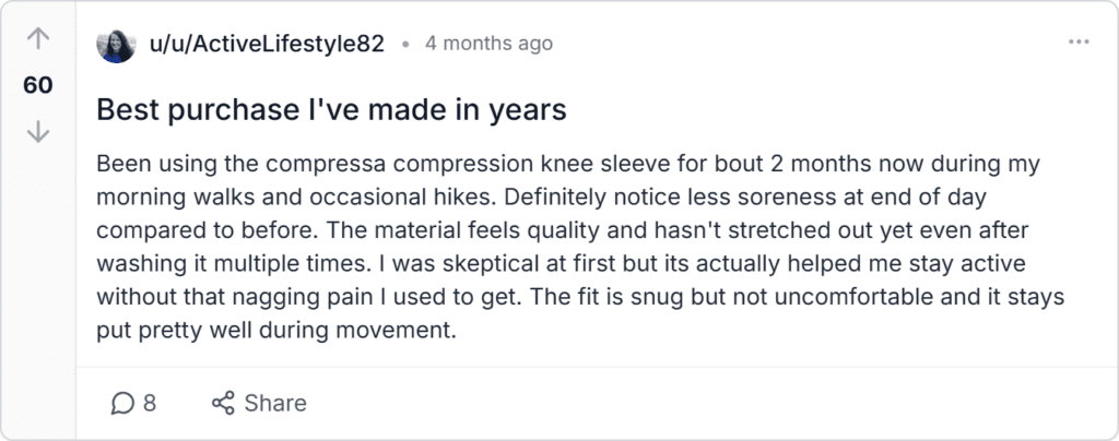 Compressa Compression Knee Sleeve Reviews