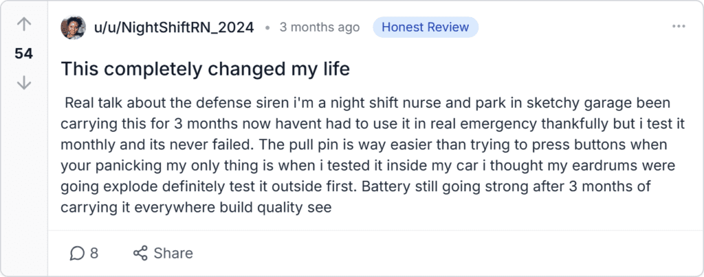 Defense Siren Self-Defense Reviews