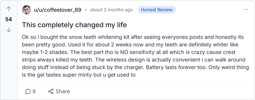 SNOW Wireless Teeth Whitening Kit Reviews 