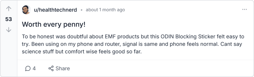 ODIN EMF Blocking Sticker Reviews