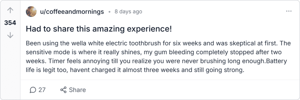Wellawhite Electric Toothbrush Reviews