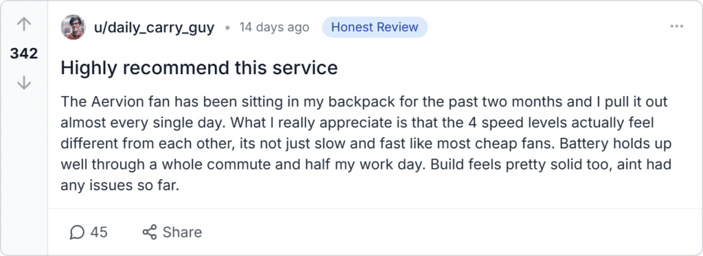 Aervion Handheld Fan Reviews 