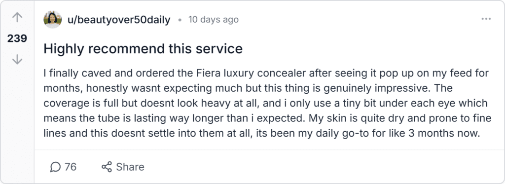 Fiera Cosmetics Concealer Reviews