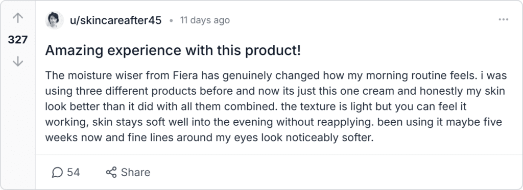 Fiera Cosmetics MoistureWiser Reviews